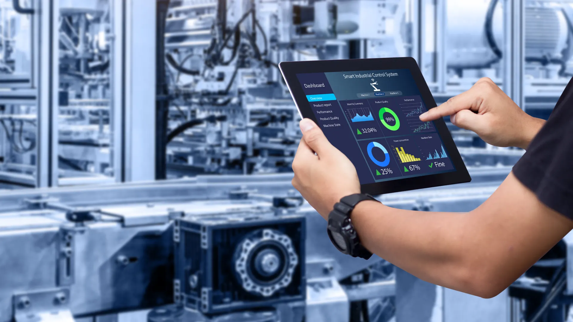 Smart Industrial Control Dashboard in Modern Manufacturing