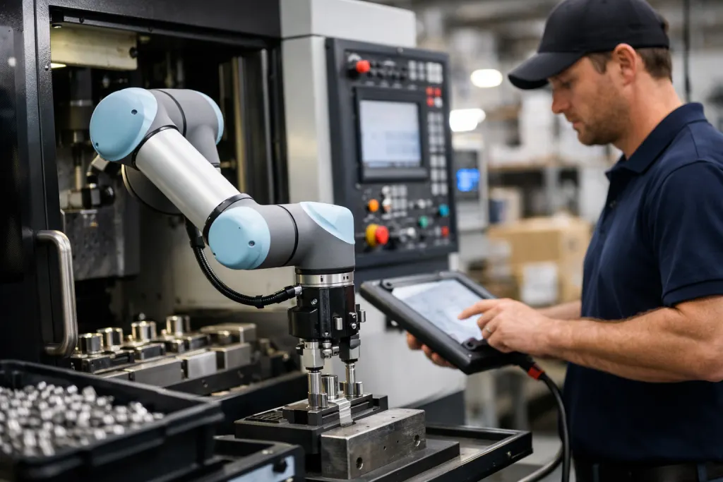 Collaborative robot working alongside operator