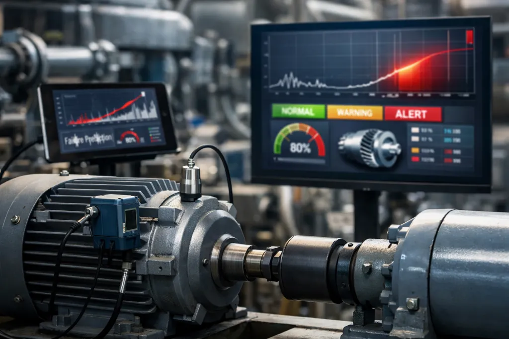 Industrial motor with predictive maintenance setup
